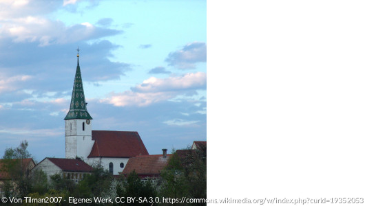 Weißenkirchberg - St. Wenzeslaus mit Dorfansicht